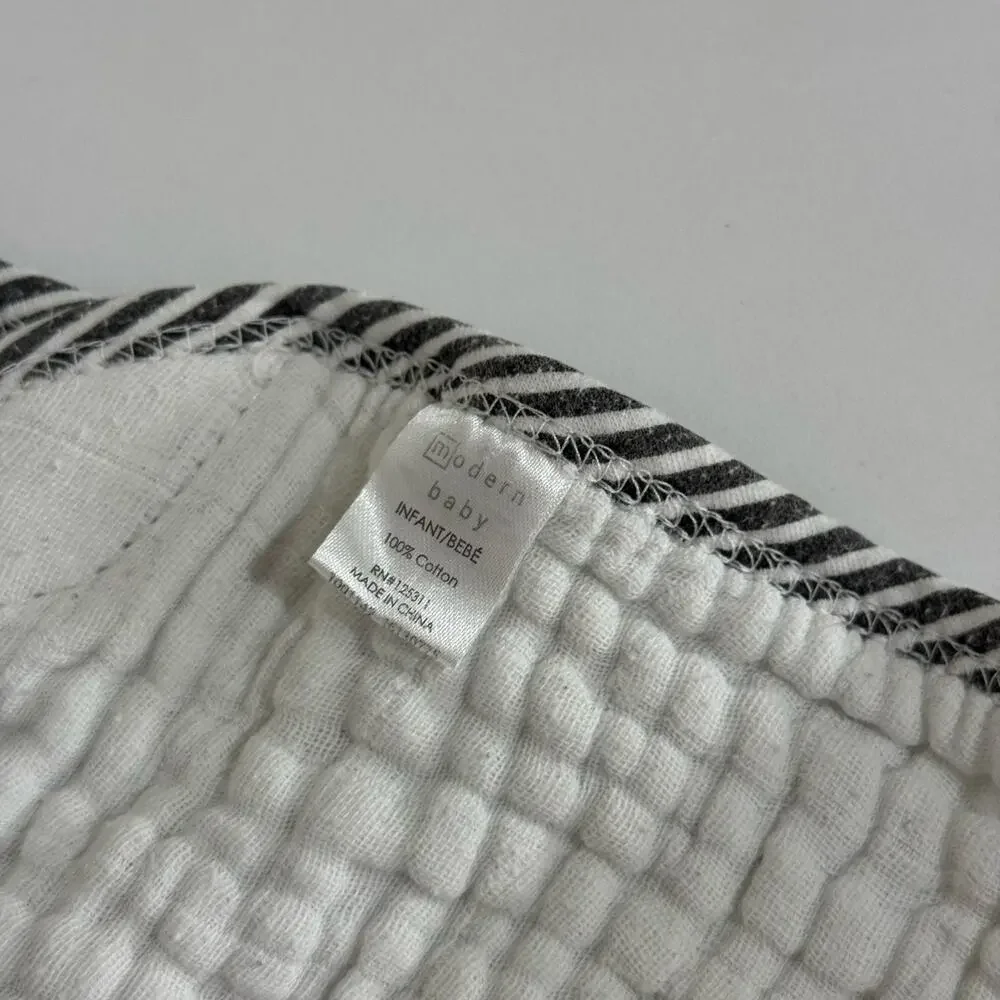 Modern Baby White & Black Muslin Baby Bibs Bundle of 3